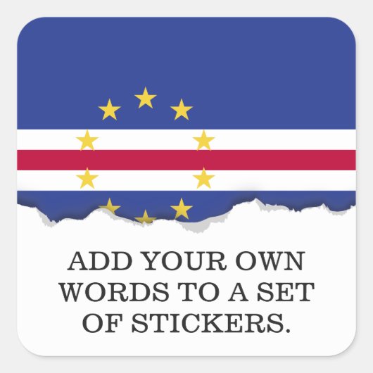 Kaapverdische vlag vierkante sticker (Voorkant)
