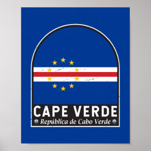 Kaapverdische vlaggenembleem noodlijdende  poster