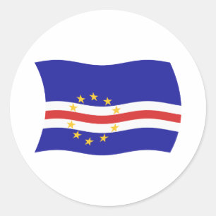 Kaapverdische vlagsticker ronde sticker