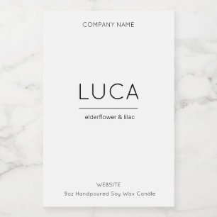 Kaaretiket Luca legant kaarsje en productlabel Voedselcontainer Etiket