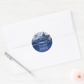 Kaarlichten Blauw Elegant Weddenschap Ronde Sticker (Envelop)