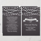 Kaarlichten op het bord gevouwen trouwprogramma (Voorkant / Achterkant)