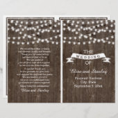 Kaarlichten op oud gevouwen trouwprogramma (Voorkant / Achterkant)