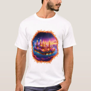Kaars Aangedreven Ruimtevaartuig In Een Chaotische T-shirt