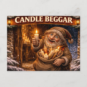 Kaars Bedelaar IJslandse Kerstman Briefkaart