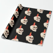 Kaars- en schedel-halloween-patroonverlooppapier cadeaupapier (Uitgerold)