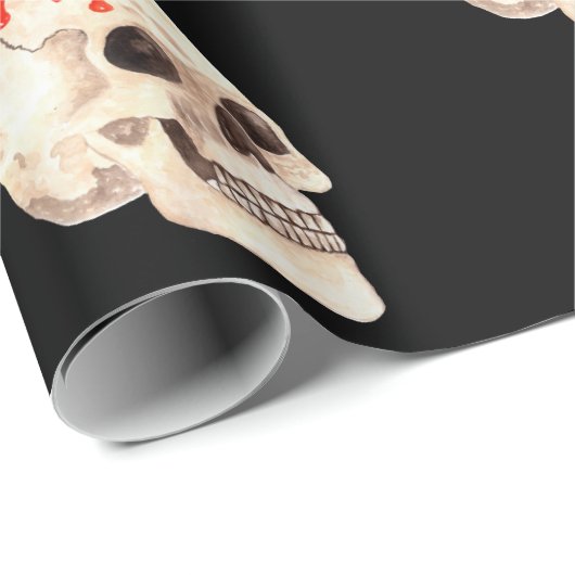 Kaars- en schedel-halloween-patroonverlooppapier cadeaupapier (Rol Hoek)