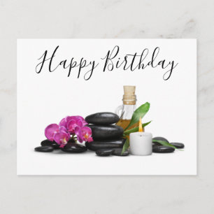 Kaars Hete steen Orchidee Bloem van Spa Briefkaart