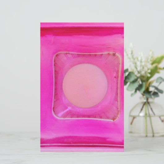 Kaars, lichtroze liefdeskaarslicht briefpapier (Staand voorkant)