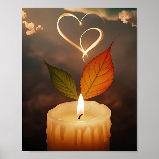 Kaars met hart poster (Voorkant)