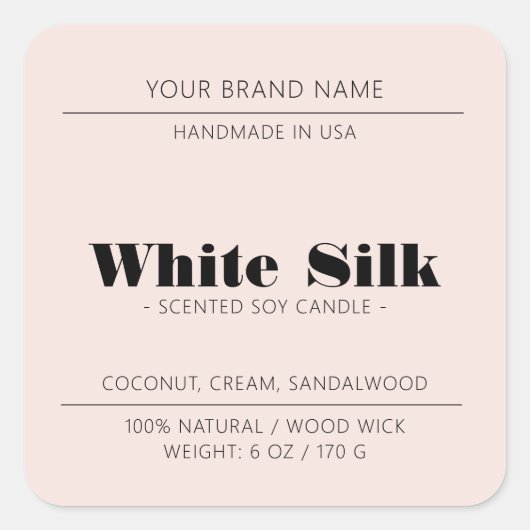 Kaars modern roze product verpakking label (Voorkant)