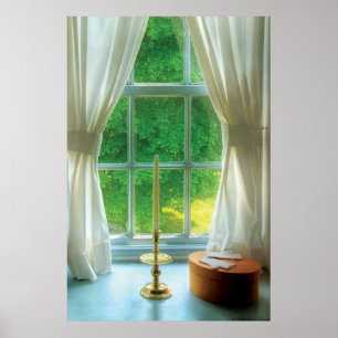 Kaars - Nog steeds leven in een raam Poster
