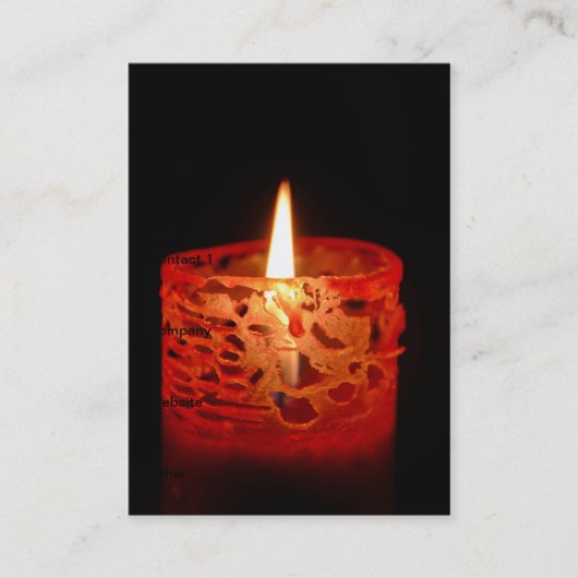 Kaars op een zwarte achtergrond visitekaartje (Voorkant)