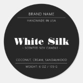 Kaars product verpakking zwart label (Voorkant)