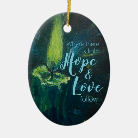 "Kaars van Aanmoediging" Keramisch Ornament (Voorkant)