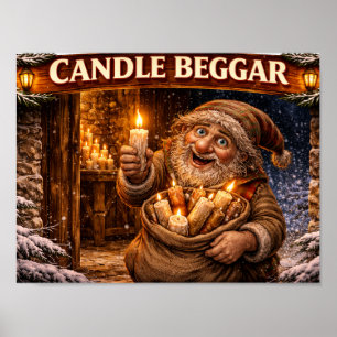Kaarsbedelaar IJslandse Kerstman Poster