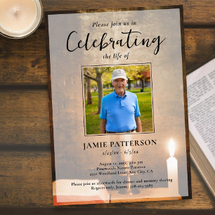 Kaarsen Bijbel Fijding van het Leven Foto Rouwplec Kaart