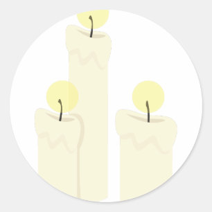 Kaarsen branden ronde sticker