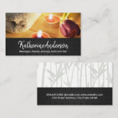 Kaarsen en Bloemen Dag Spa | Bamboe Achtergrond Afsprakenkaartje (Voorkant / Achterkant)