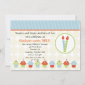 Kaarsen en cupcakes, uitnodiging op zaterdag (Voorkant)