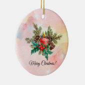 Kaarsen en waterverf-mazelen keramisch ornament (Rechts)