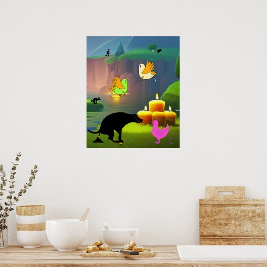 Kaarsen helpen niet met pooping poster (Keuken)