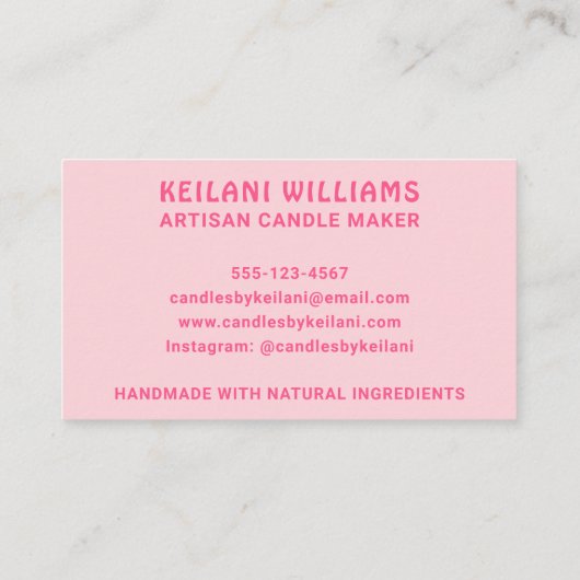 Kaarsen Kaarsenmaker Groovy Retro Kleurrijk Visitekaartje (Achterkant)