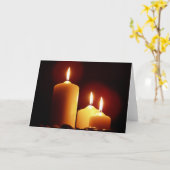 Kaarsen met een roodgloed, vreedzaam kaart (Gele Bloem)