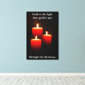 Kaarsen met handmatige weergave op zwart canvas af (Insitu (Houten vloer))