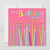 Kaarsen op de uitnodiging van de partij van de Het (Voorkant)