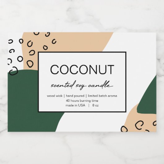 Kaarsen Productlabel Abstract ontwerp Voedselcontainer Etiket (Enkel label)