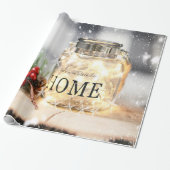 Kaarsen, thuiskerstfeestdag cadeaupapier (Uitgerold)