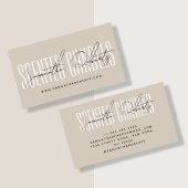 Kaarsenmaker moderne typografie script beige visitekaartje