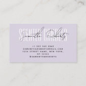 Kaarsenmaker moderne typografie script lavendel visitekaartje (Achterkant)