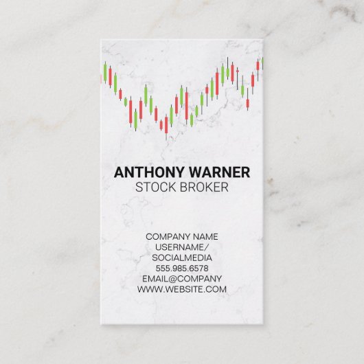 kaarsenstokdiagram | Marmer Visitekaartje (Voorkant)