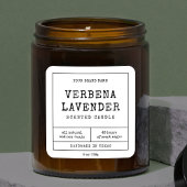 kaarsetiket Apothecary Design Zwart Wit Vierkante Sticker