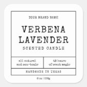 kaarsetiket Apothecary Design Zwart Wit Vierkante Sticker (Voorkant)