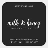 Kaarsetiket bewerkbaar productlabel vierkante sticker (Voorkant)
