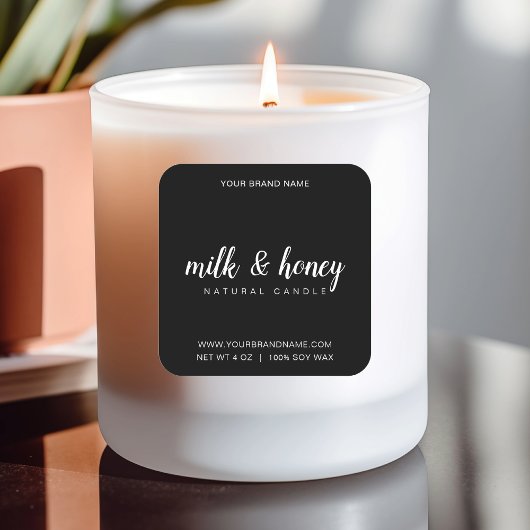 Kaarsetiket bewerkbaar productlabel vierkante sticker