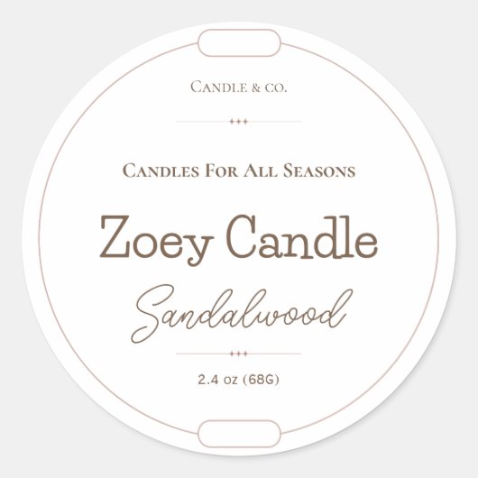 Kaarslabels, Lotionlabels, Potjeslabels, Ronde Sticker (Voorkant)