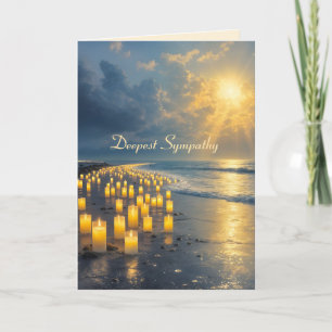 Kaarslicht op de kust in het donker, sympathie kaart