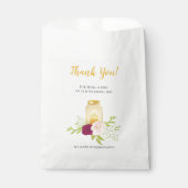 Kaarslicht roze rozen bruiloft dank u bedankzakje (Voorkant)
