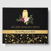 Kaarslicht Rozen Mason Jar Sparkle Wedding Gastenboek (Voorkant)