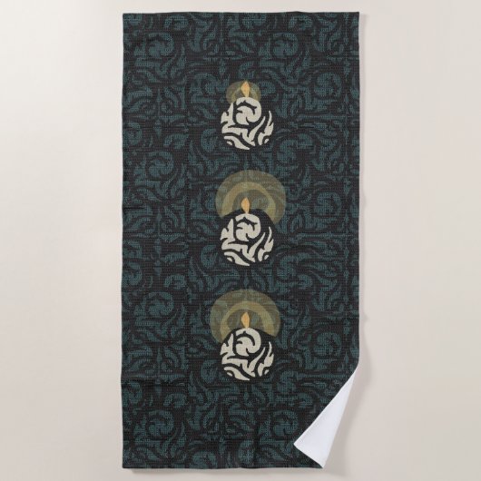kaarslicht scroll wandtapijt strand handdoek (Voorkant)