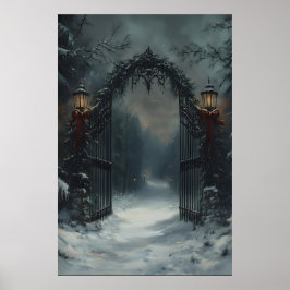 Kaarsverlichte Doolhof Gotische Kasteelgang Kunst Poster