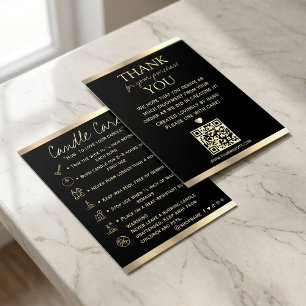 Kaarsverzorging Black Gold Aangepaste pictogramm Visitekaartje
