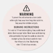 Kaarswaarschuwing en brandinstructies Label (Voorkant)