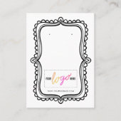 Kaart 07 met Logo handgetekende Lijst oorringen we Visitekaartje (Voorkant)