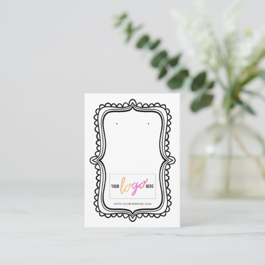 Kaart 07 met Logo handgetekende Lijst oorringen we Visitekaartje (Staand voorkant)