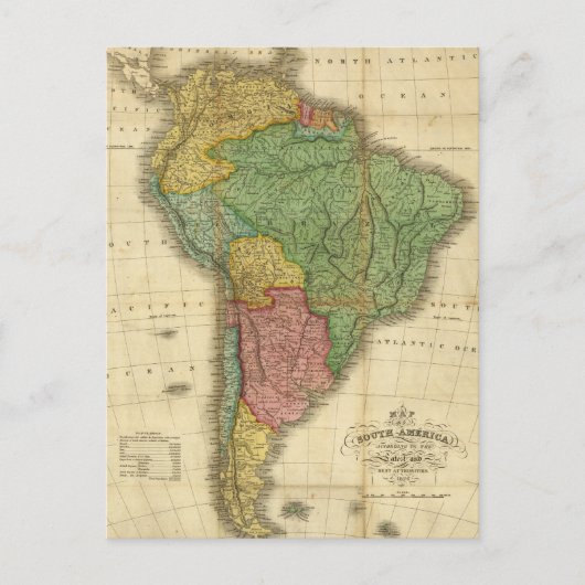  kaart 1826 Zuid-Amerika van Anthony Finley (Voorkant)